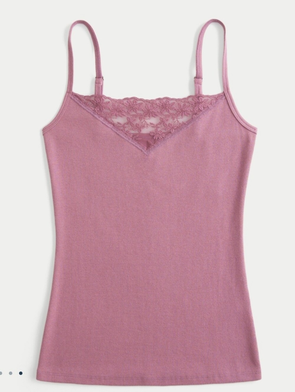 Hollister Lace Trim Cami in cloud WHITE, Medium
